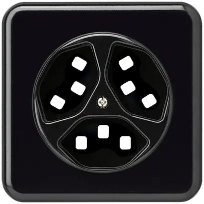 Kit frontale INC per presa Hager basico 3×tipo 23 G nero 