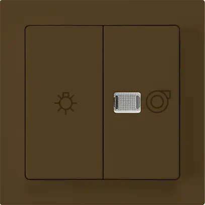 Interrupteur lumineux ENC kallysto 1/1L brun symbole lumineux+ventilation 