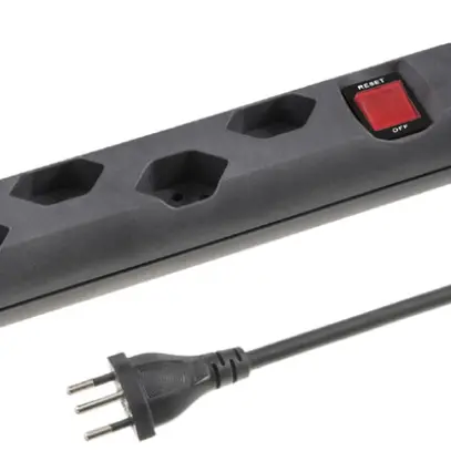 Steckdosenleiste STEBA STRONG 5×T13 mit Schalter 3m anthrazit 