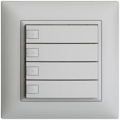 Pulsante univ. INC 4×1t mors. innest. EDIZIOdue grigio chiaro con LED 