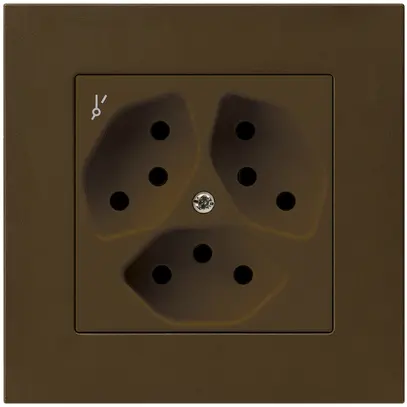 Presa INC kallysto.pro 3×T13/1 marrone con protezione bambini 