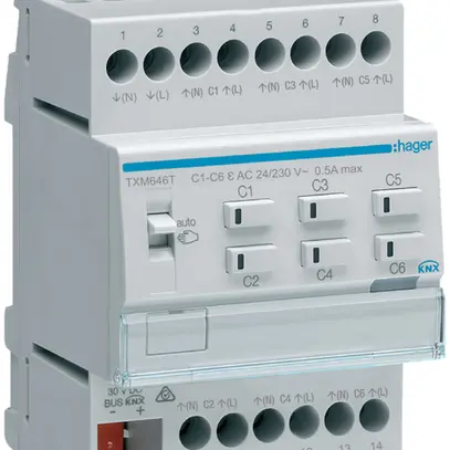 Attuatore di riscaldamento AMD Hager TXM646T KNX easy sestuplo 