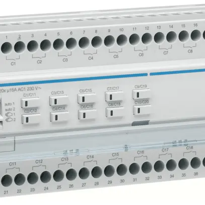 Module de sortie AMD KNX Hager easy 16A charge C 20× 