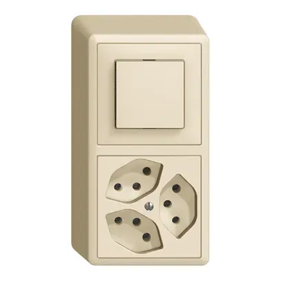 Combinaison AP EDIZIOdue 3/1P+3×T13 crema 