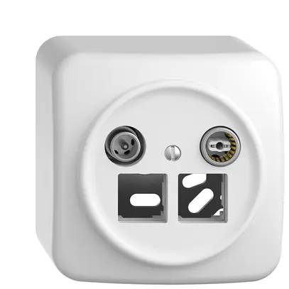 Prise multimédia AP Sdue QX.54 EASYNET 4dB, p.2×RJ45 S-One, blanc 