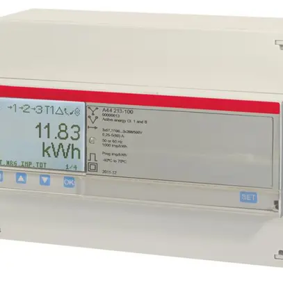 Contatore energia AMD ABB iBus A44 213-100, 3×6A Bronze impulso M-Bus 