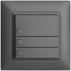 Poussoir univ. ENC 3×1t bornes enf. EDIZIOdue gris foncé, sans LED 