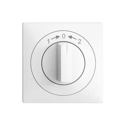 Kit frontale EDIZIOdue 1->0<-2 bianco 60×60mm per pulsante girevole 