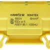 Borne de dérivation Woertz Ex 2.5…6mm² 41A 750V vis 2×1 rail DIN 35mm vt-jn 