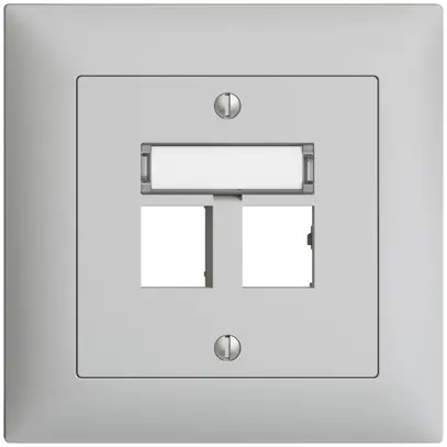 Kit montaggio ENC EDIZIOdue uscita dritta, per 2×RJ45 freenet, grigio chiaro 
