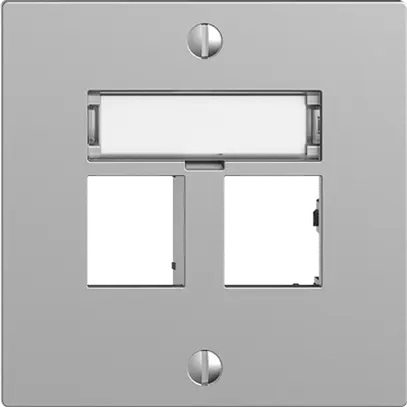 Kit montaggio EDIZIOdue uscita dritta, per 2×RJ45 freenet, silver 