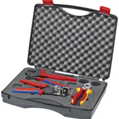 Valise d'outils KNIPEX pour PV sans bloc de sertissage 