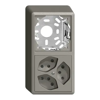 Combinazione AP vuoto+3×T13 EDIZIOdue grigio scuro 