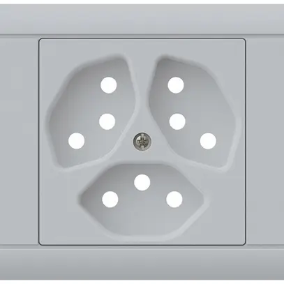 Kit frontale INS kallysto per presa INS 3×tipo 13 telaio a innesto grigio chiaro 