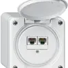 Scatola di raccordo AP robusto IP55 bianco 2×RJ45/u parallele 
