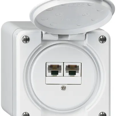 Scatola di raccordo AP robusto IP55 bianco 2×RJ45/u parallele 