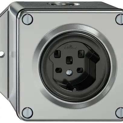 AP-Steckdose ELEMENT SNAPFIX® 1×Typ 25 16A 440V IP20 alu 