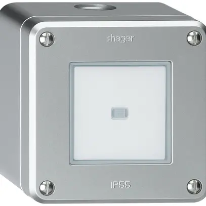 Contatto pulsante AP robusto IP55 alluminio illuminato 