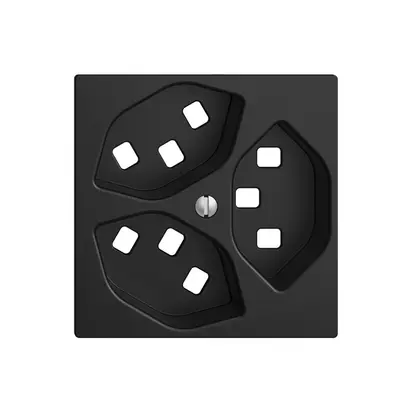 Kit frontal EDIZIOdue noir 60×60mm 3×T23 