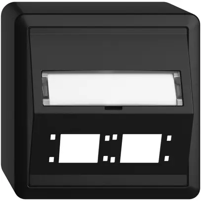 Kit montaggio AP EDIZIOdue FX uscita obliqua 2×R&M cat.6A/LC speciale, nero 