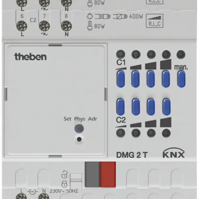 Attuatore-variatore KNX AMD Theben 2×400W modulo di base 