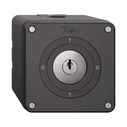 Interruttore rotativo NAPU NEVO, 0/1L, con serratura&2 chiavi, KS, 0-1-0-1, nero 