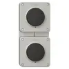 Combinaison NUP NEVO, 2×interrupteur à poussoir schéma 3/1L, gris clair 