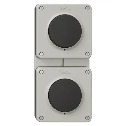 Combinaison NUP NEVO, 2×interrupteur à poussoir schéma 3/1L, gris clair 