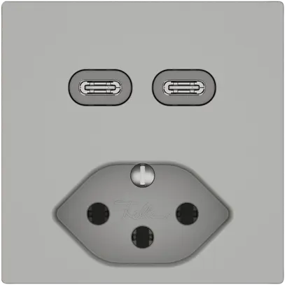 Presa di ricarica USB EDIZIO.liv SNAPFIX® USB C+C/T13 3A 230VAC grc 