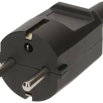 Fiche mobile Schuko MAX HAURI L+N+PE 16A 250V 0.75…1.5mm² noir 