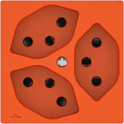 Prise EDIZIO.liv SNAPFIX® 3×T13 1×S avec shutter ora 