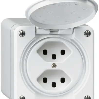 Prise AP robusto 2×type 23 blanc 