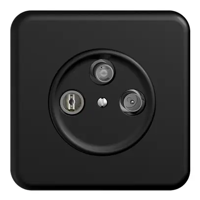 Presa antenna INC SAT/TV/R DB53 STANDARDdue nero con SAT-F 