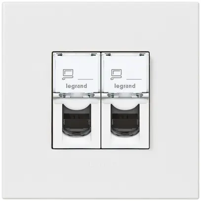 Prise de raccordement INC ENC ATO UTP 2×RJ45 blanc cat.5e grd.I 