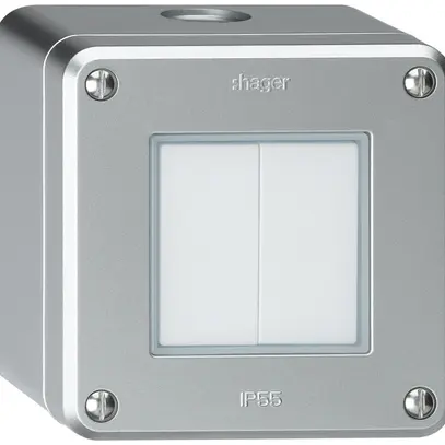 AP-Druckschalter robusto IP55 Schema 3/Drucktaster aluminium 