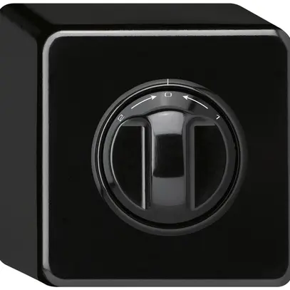 Contatto rotativo AP 1>0<2 basico nero con manopola 