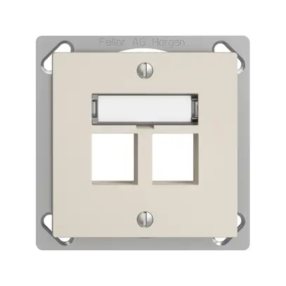 Kit montaggio INS EDIZIOdue FM.TE, uscita dritta, per 2×Keystone, crema 