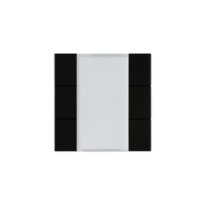 Face poussoir Hager basico KNX sextuple noir 45×45mm 