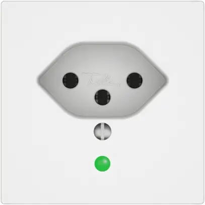 Presa EDIZIO.liv SNAPFIX® 1×T13 con LED verde bi 
