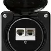Scatola di raccordo INC robusto IP55 nero 1×RJ45/s 1×RJ45/u separate 