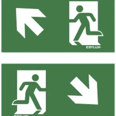 Set de pictogrammes ESYLUX SLX 32m flèche hd/hg/bd/bg 320×160mm 