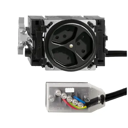 Presa INS FH JK53SNFK.L2 3×T13 nero 