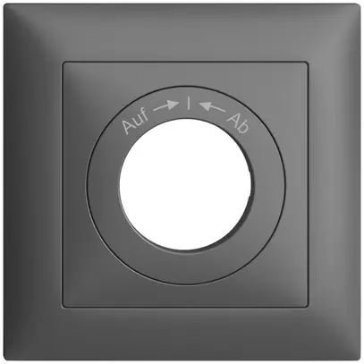 Kit frontale EDIZIOdue Auf->I<-Ab grigio scuro 88×88mm per pulsante girevole 
