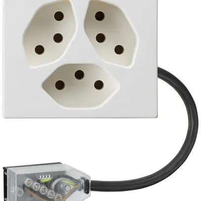 Presa INS FLF 3×tipo 13 L1 bianco per cavo piatto Technofil 