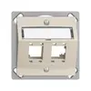Kit montaggio INC EDIZIOdue, con cappa di uscita obliqua, per 2×RJ45, crema 