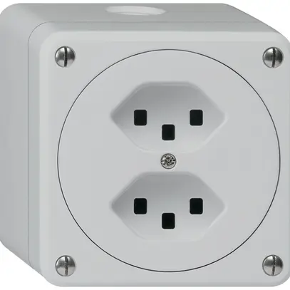 Prise AP robusto 2×type 23 gris sans clapet 