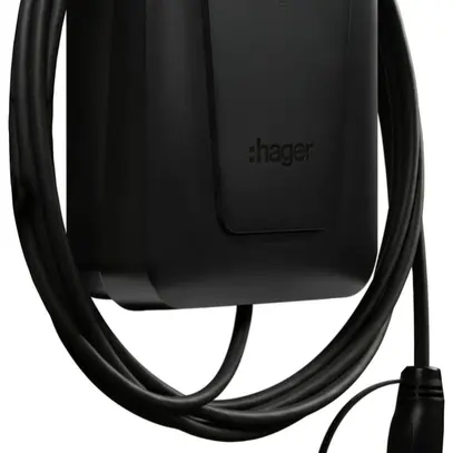 Station de charge Hager witty pro triphasé 22kW 250×370×150mm avec câble 