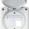 Kit di montaggio INC robusto IP55 piatto bianco per 2×Keystone 