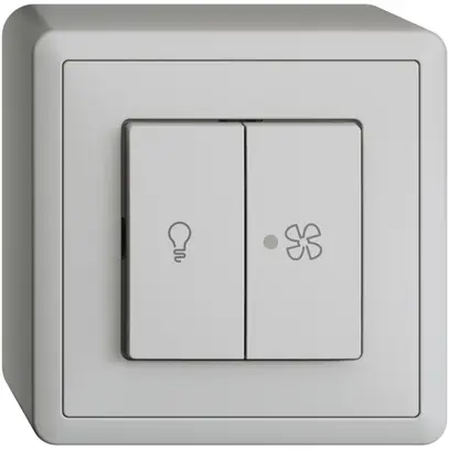 Interrupteur AP pour lum.et ventilat. EDIZIOdue gris clair, LED jaune 