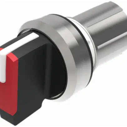 Interruttore rotat. INS EAO45 0-fissa rosso, anello argento 